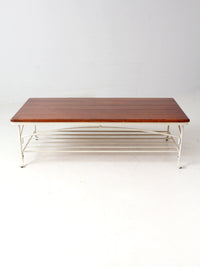 vintage wood and iron coffee table