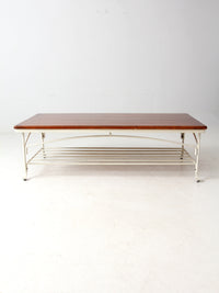 vintage wood and iron coffee table