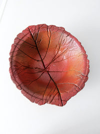 vintage studio pottery leaf bowl