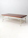 vintage wood and iron coffee table