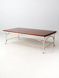 vintage wood and iron coffee table
