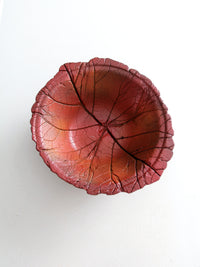 vintage studio pottery leaf bowl