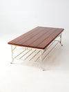 vintage wood and iron coffee table