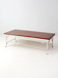 vintage wood and iron coffee table