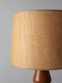 mid-century turned mixed wood table lamp