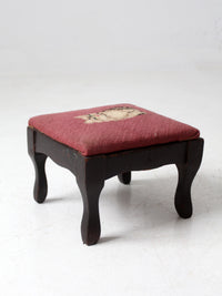 vintage needlepoint cat footstool