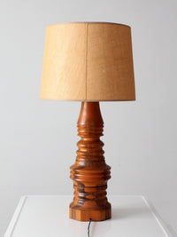 mid-century turned mixed wood table lamp