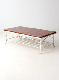 vintage wood and iron coffee table