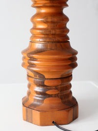mid-century turned mixed wood table lamp