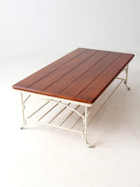 vintage wood and iron coffee table
