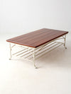 vintage wood and iron coffee table
