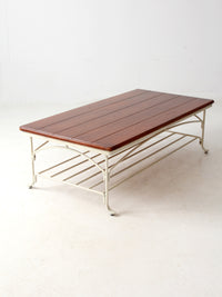 vintage wood and iron coffee table