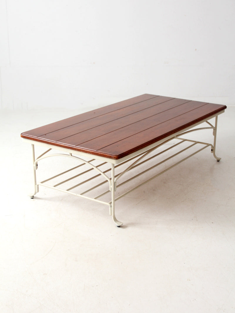 vintage wood and iron coffee table