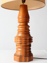 mid-century turned mixed wood table lamp