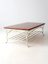 vintage wood and iron coffee table