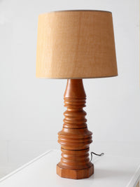 mid-century turned mixed wood table lamp