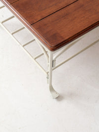 vintage wood and iron coffee table