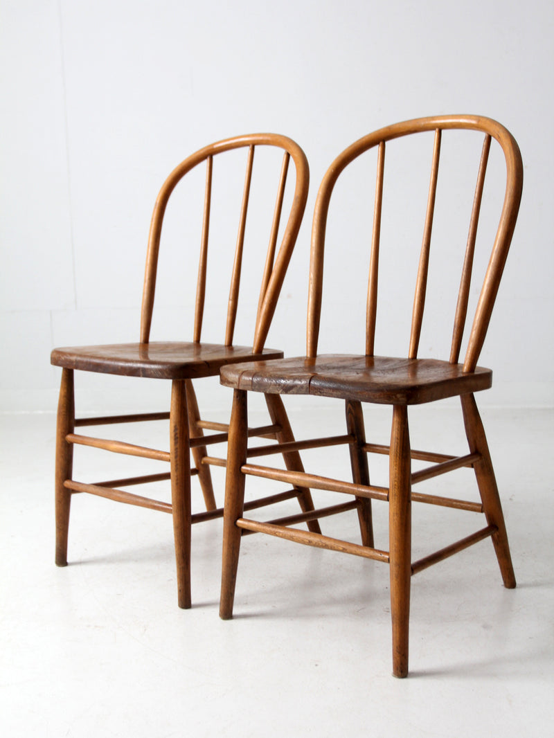 vintage spindle back dining chairs pair