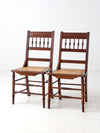 antique Eastlake side chairs with cane seats pair