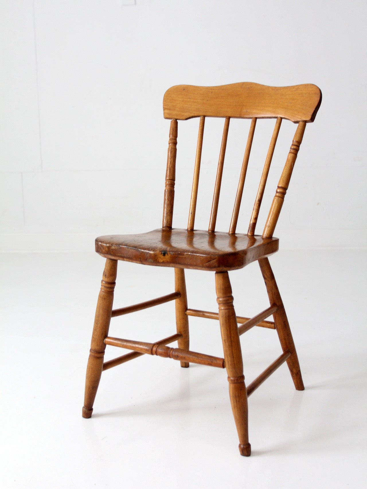antique primitive farmhouse plank seat chair