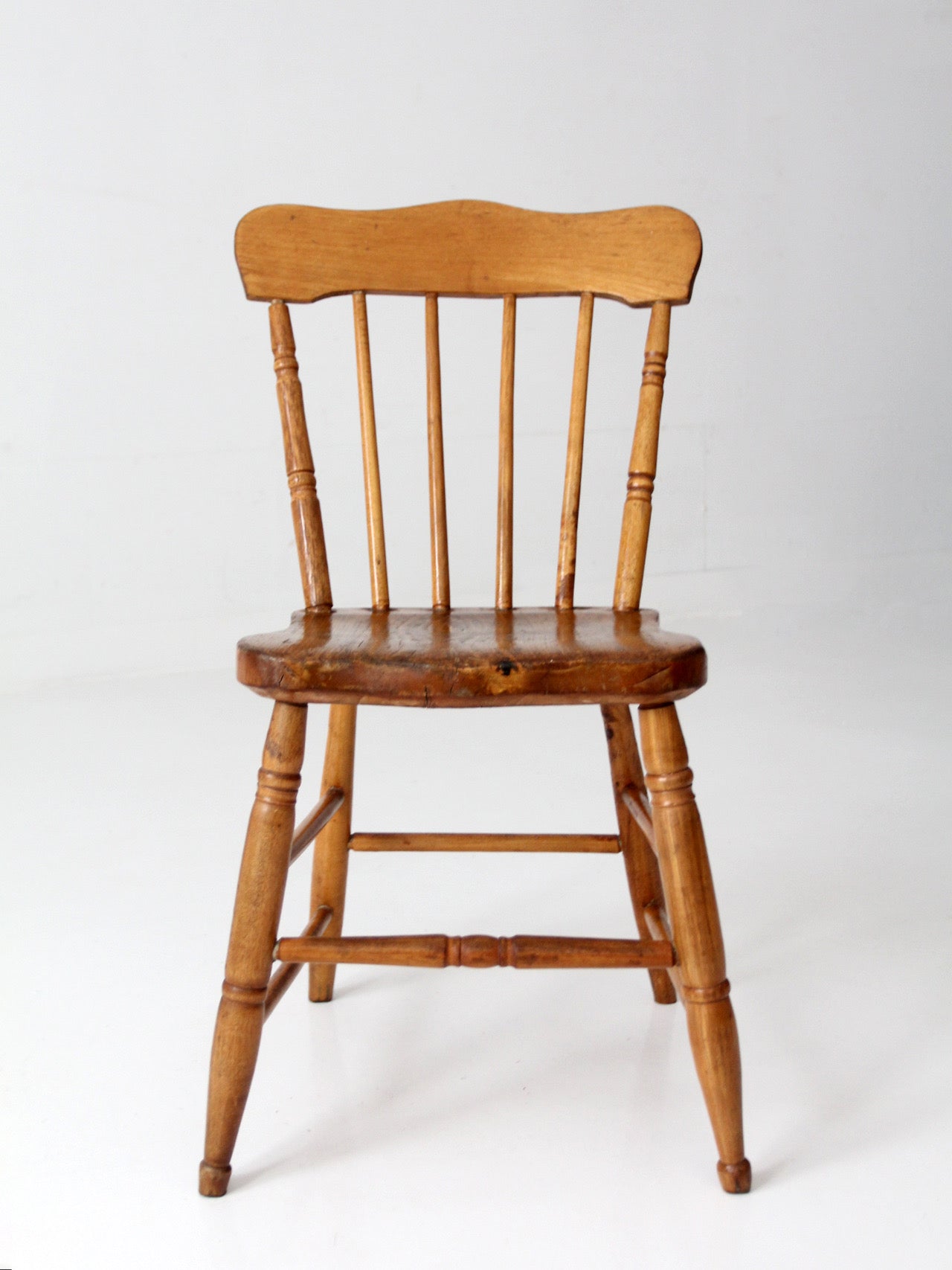 antique primitive farmhouse plank seat chair