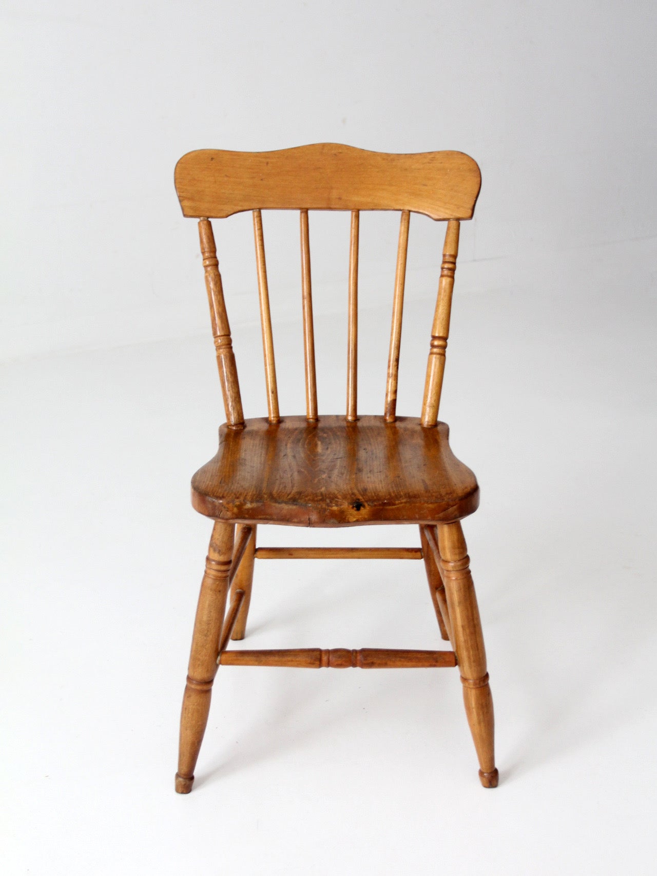 antique primitive farmhouse plank seat chair