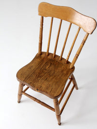 antique primitive farmhouse plank seat chair