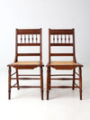 antique Eastlake side chairs with cane seats pair