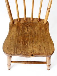 antique primitive farmhouse plank seat chair