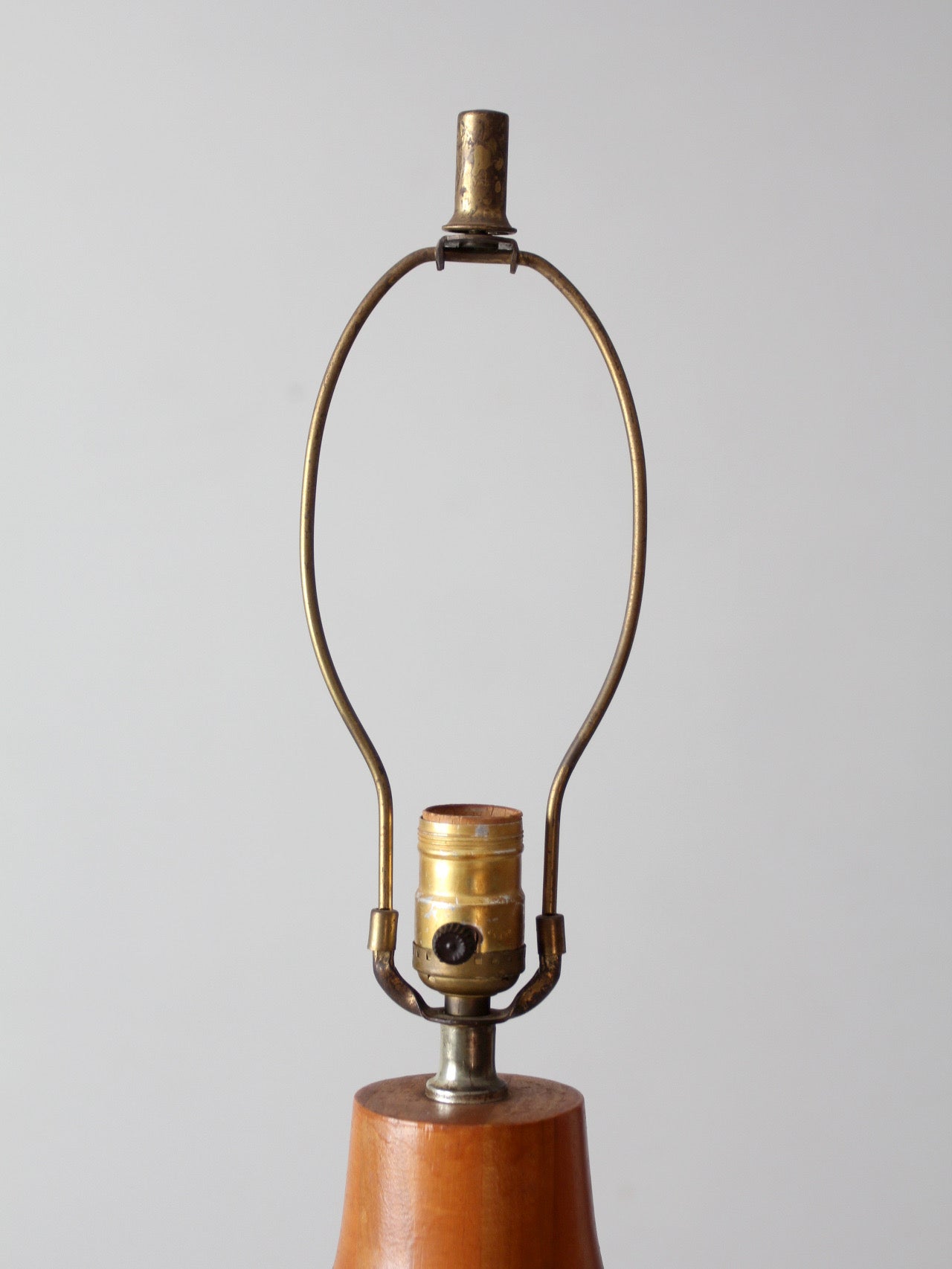 mid-century turned mixed wood table lamp
