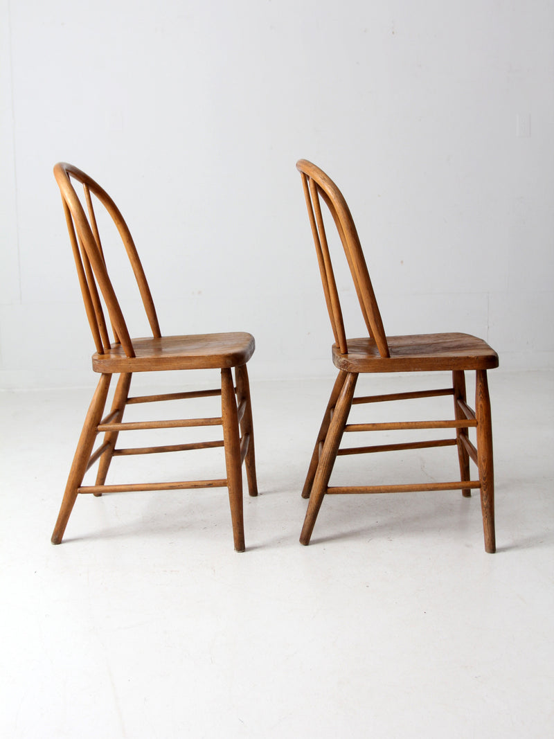 vintage spindle back dining chairs pair