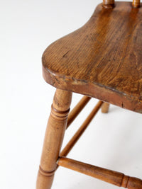 antique primitive farmhouse plank seat chair