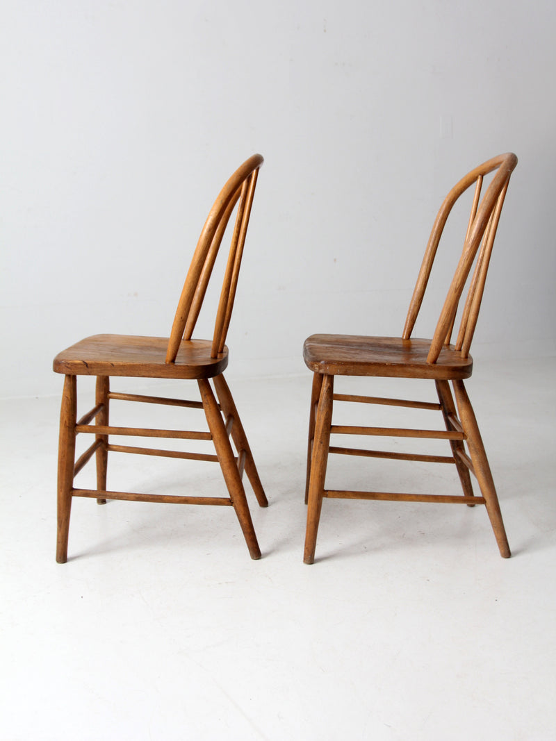 vintage spindle back dining chairs pair