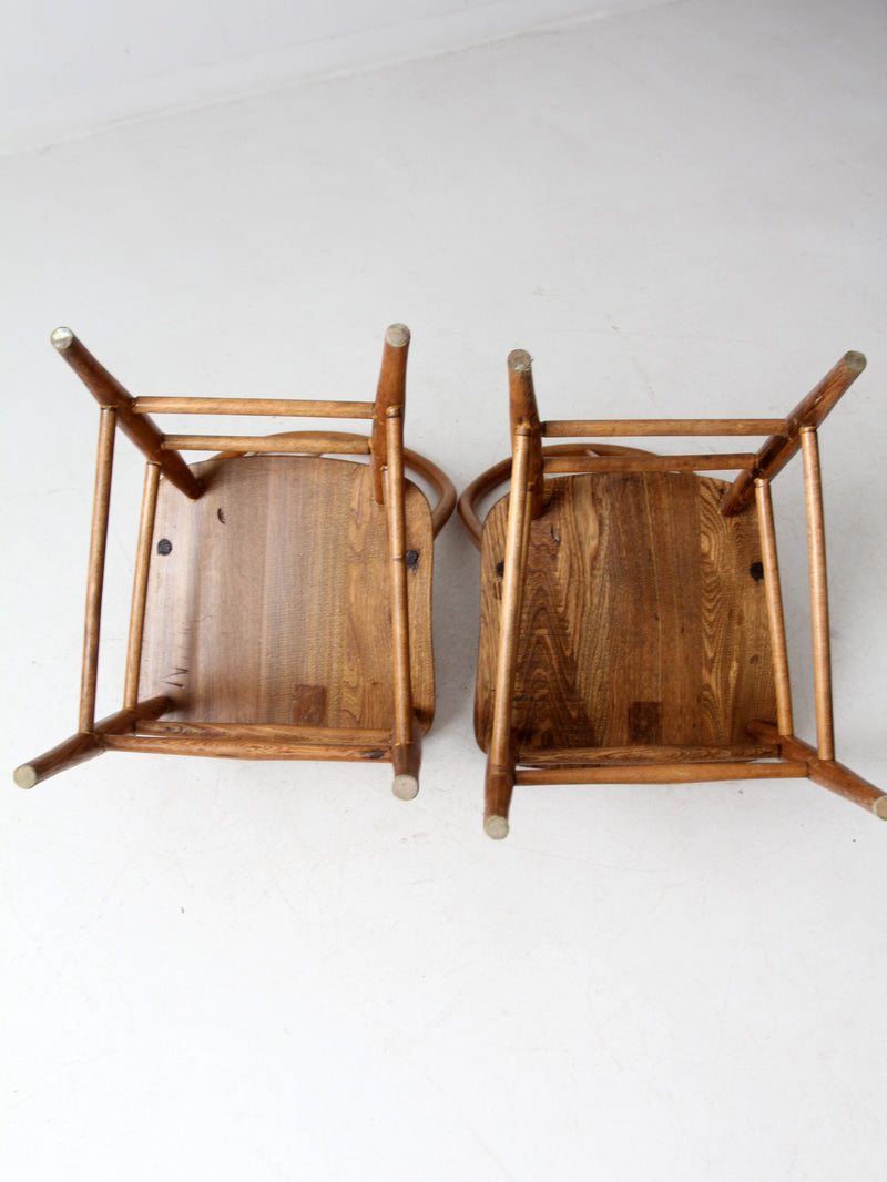 vintage spindle back dining chairs pair