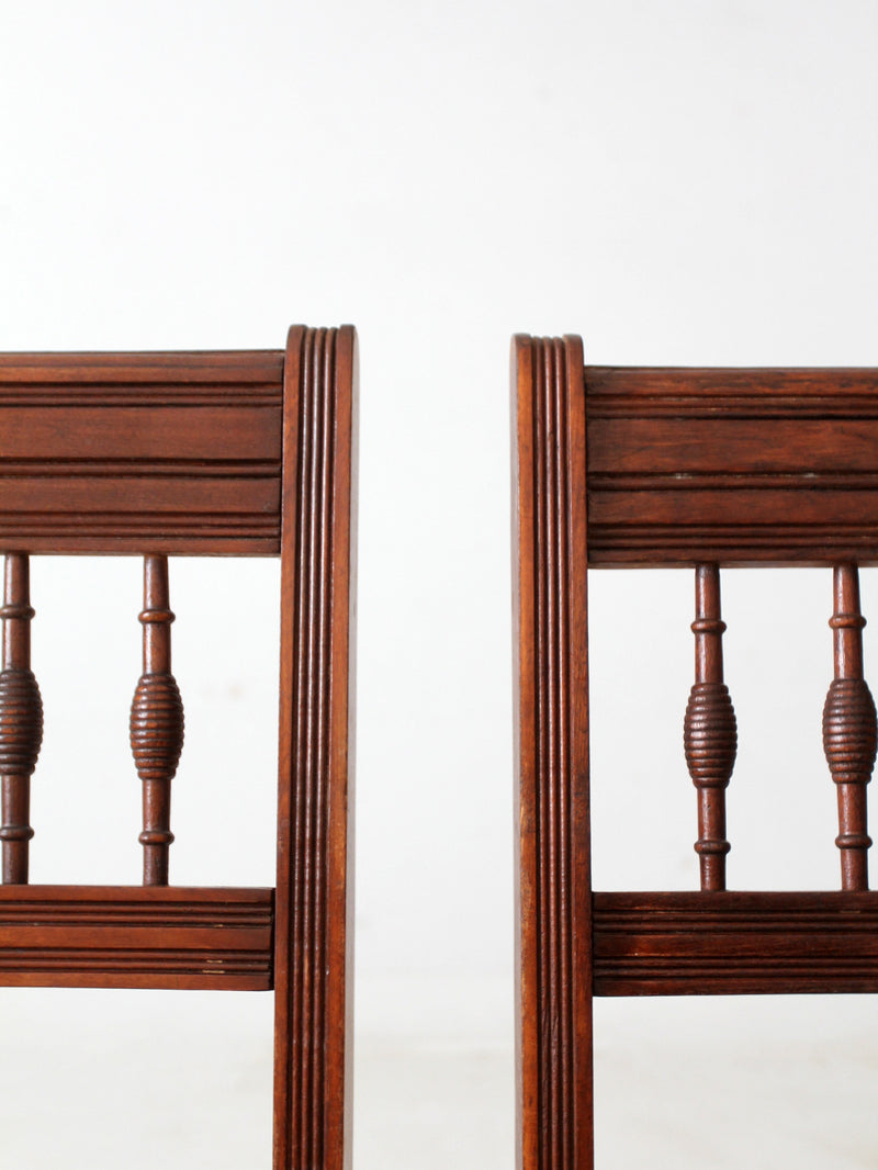 antique Eastlake side chairs with cane seats pair