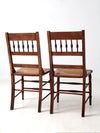 antique Eastlake side chairs with cane seats pair