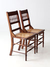 antique Eastlake side chairs with cane seats pair
