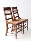 antique Eastlake side chairs with cane seats pair