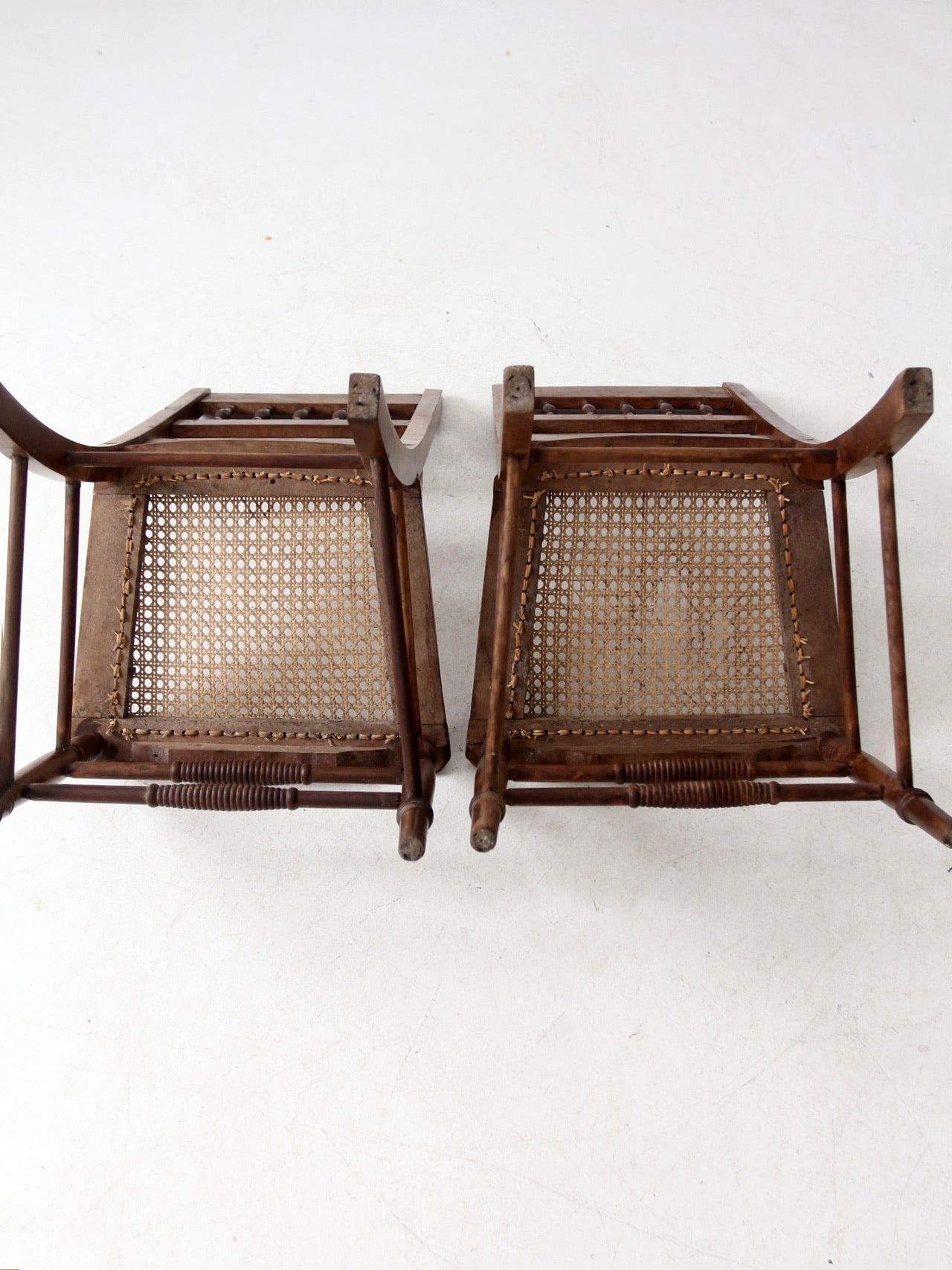 antique Eastlake side chairs with cane seats pair