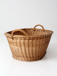 antique wicker laundry basket