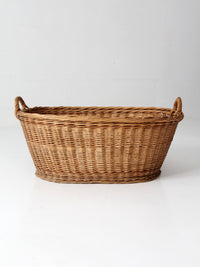 antique wicker laundry basket