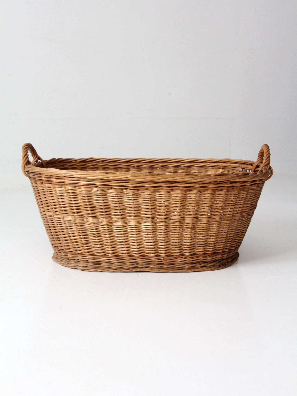 antique wicker laundry basket
