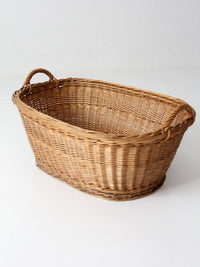antique wicker laundry basket
