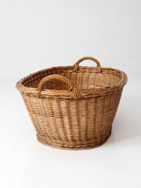 antique wicker laundry basket
