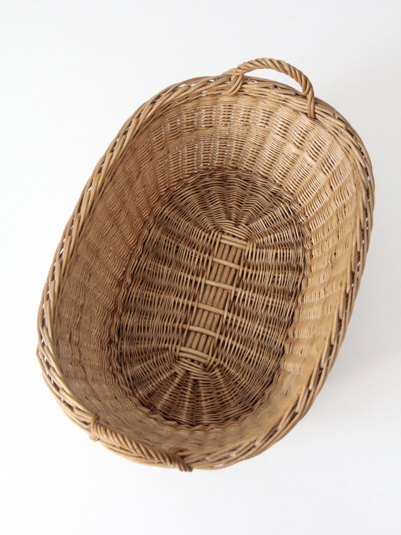 antique wicker laundry basket