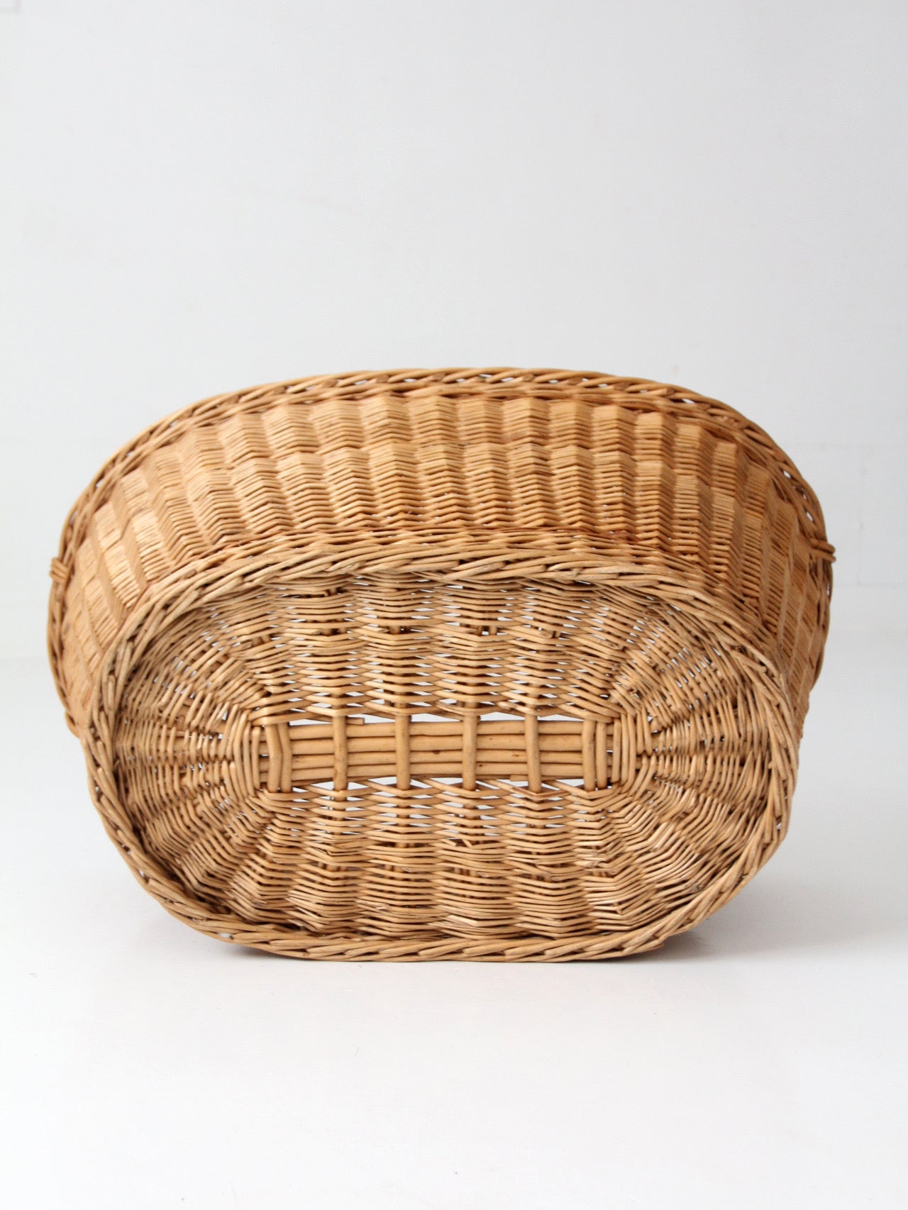 antique wicker laundry basket