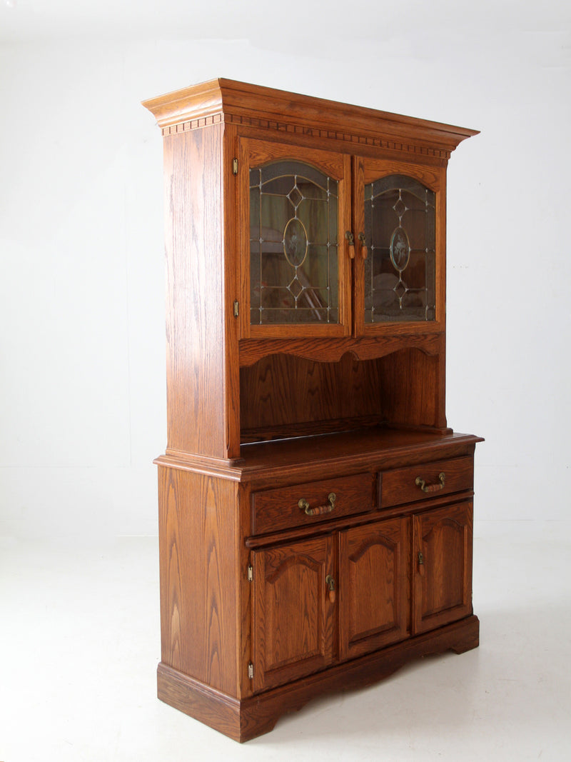 vintage oak china cabinet hutch