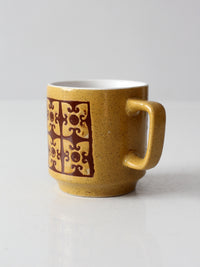 vintage 1970s geometric ceramic mug