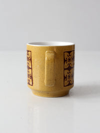 vintage 1970s geometric ceramic mug