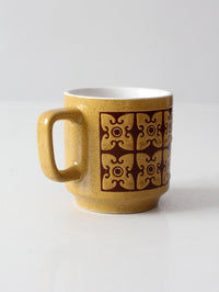vintage 1970s geometric ceramic mug